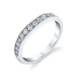 Unique Diamond Wedding Band with Milgrain Detail - Chereen