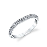 Micro Pave Modern Vintage Wedding Band - Tamie