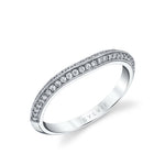 Micro Pave Modern Vintage Wedding Band - Tamie