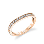 Channel Set Wedding Band with Milgrain Detail - Fleurette