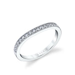 Channel Set Wedding Band with Milgrain Detail - Fleurette