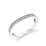 Channel Set Wedding Band with Milgrain Detail - Fleurette