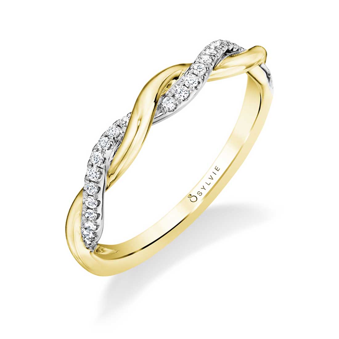 Two Tone Spiral Wedding Band - Yasmine