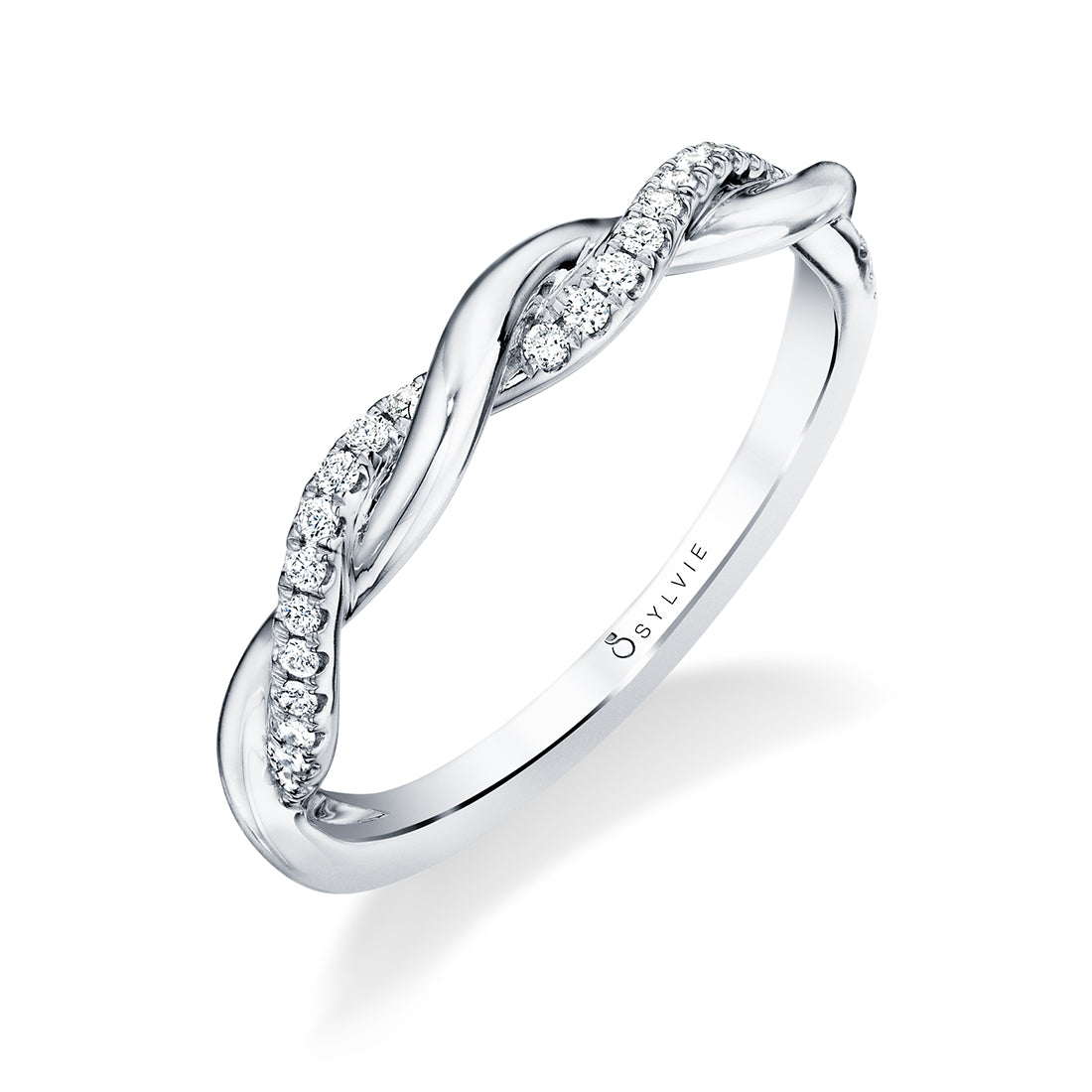 Two Tone Spiral Wedding Band - Yasmine