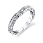 Vintage Inspired Diamond Wedding Band with Engraving Detail