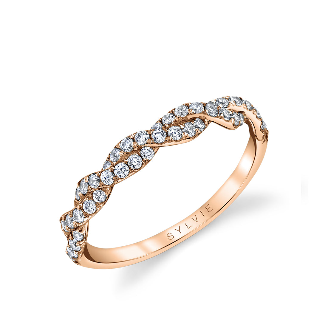 Spiral Diamond Wedding Band