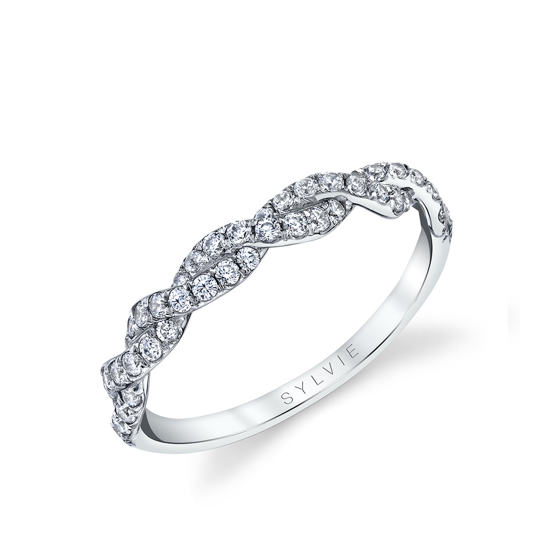 Spiral Diamond Wedding Band