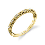 Unique Milgrain Accent Diamond Wedding Band - Regine