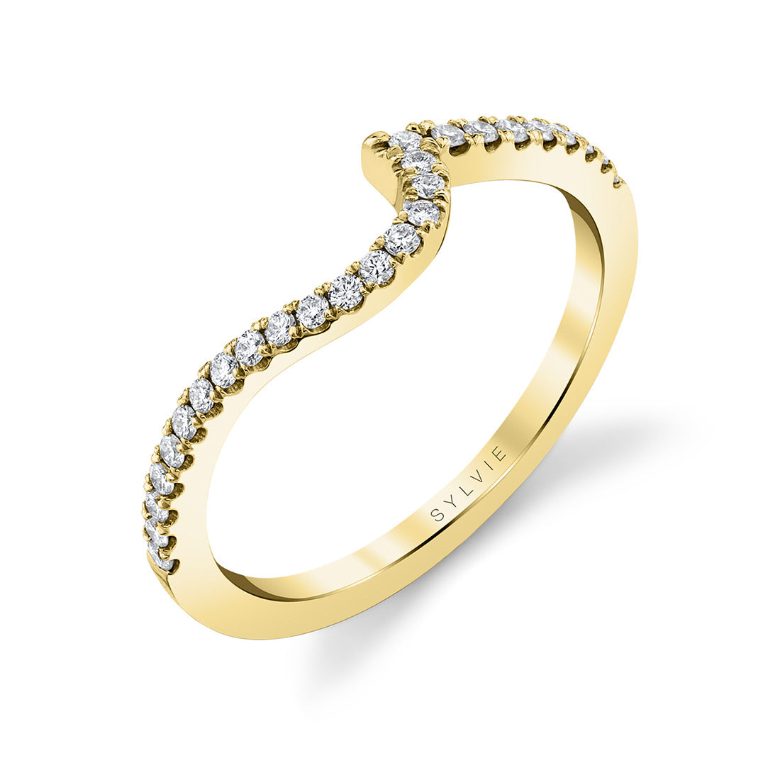 Classic Curved Diamond Wedding Band
