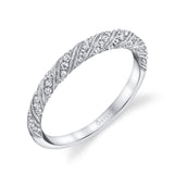 Unique Milgrain Diamond Spiral Wedding Ring - Lucia