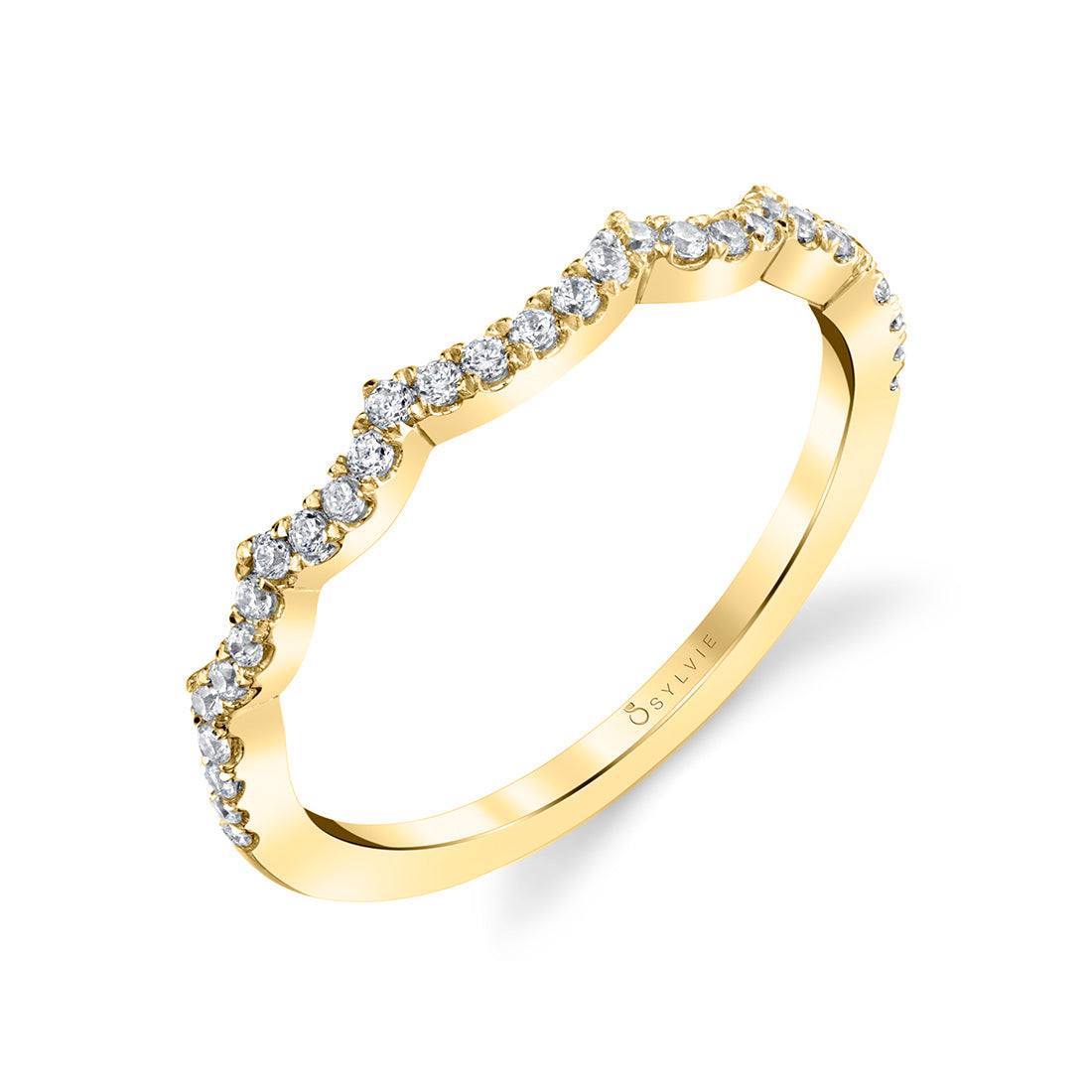 Scallop Diamond Wedding Band - Elliette