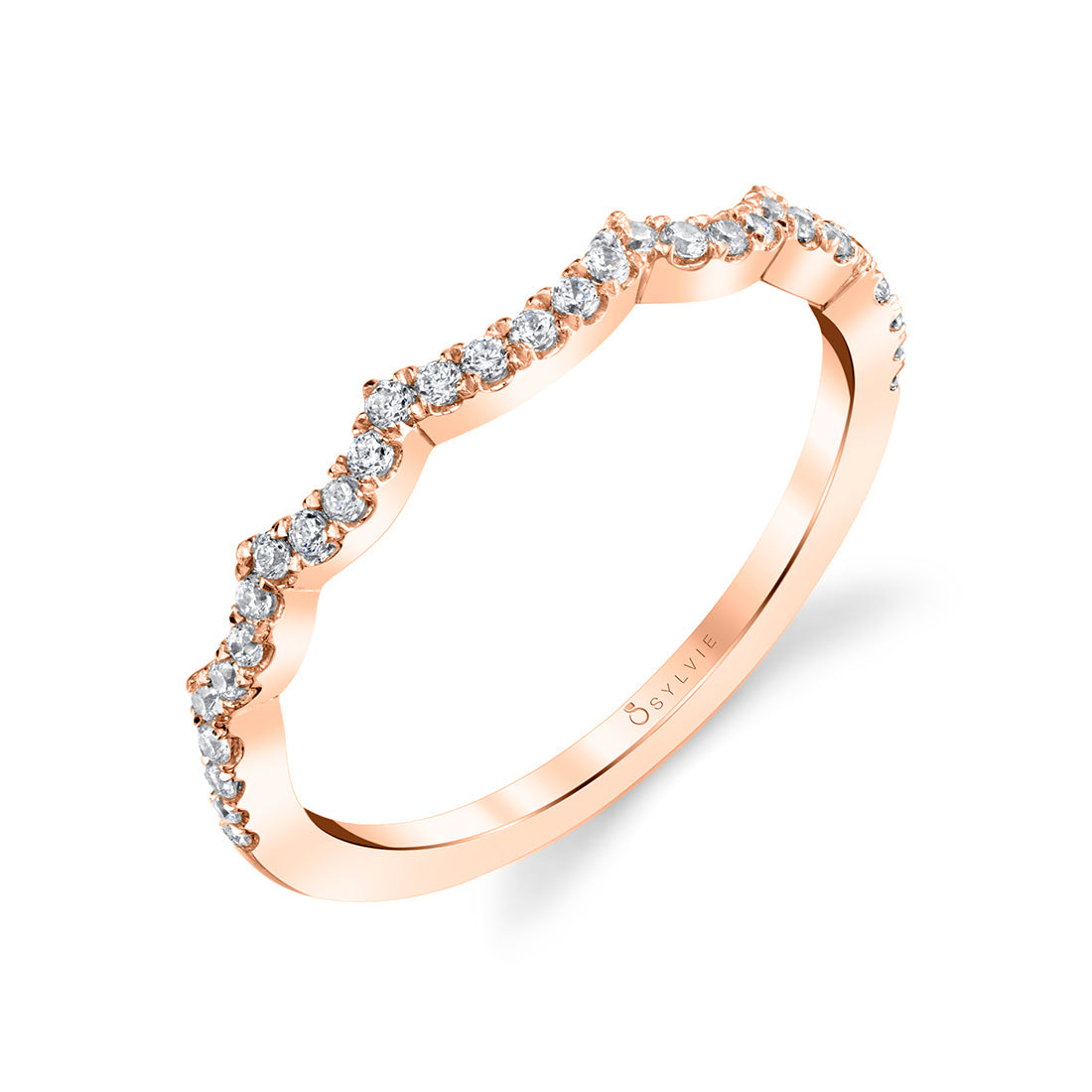 Scallop Diamond Wedding Band - Elliette