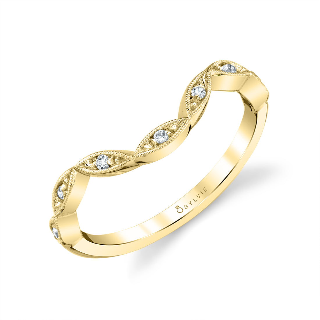 Curved Vintage Inspired Wedding Band