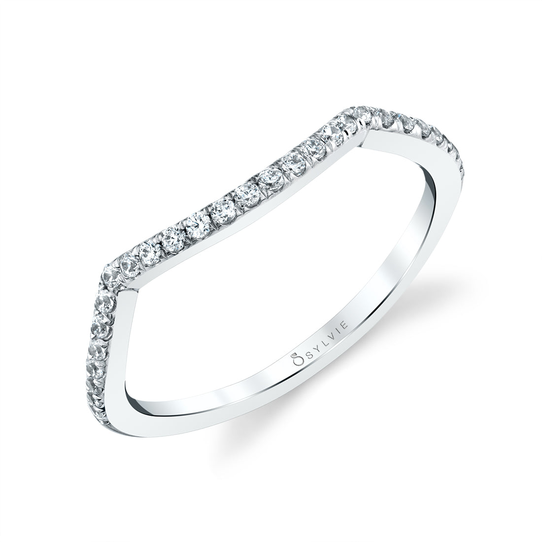 Curved Diamond Wedding Band