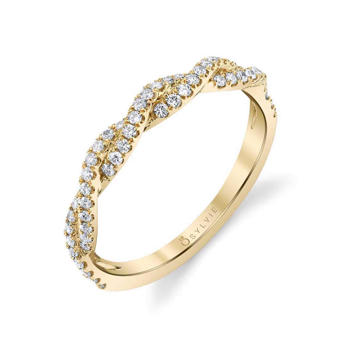 Unique Spiral Diamond Wedding Band