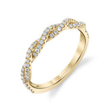 Unique Spiral Diamond Wedding Band