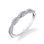Unique Spiral Diamond Wedding Band