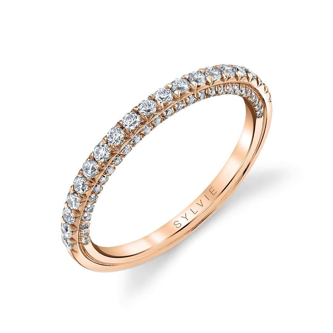 Wedding Band with Diamonds on the Side