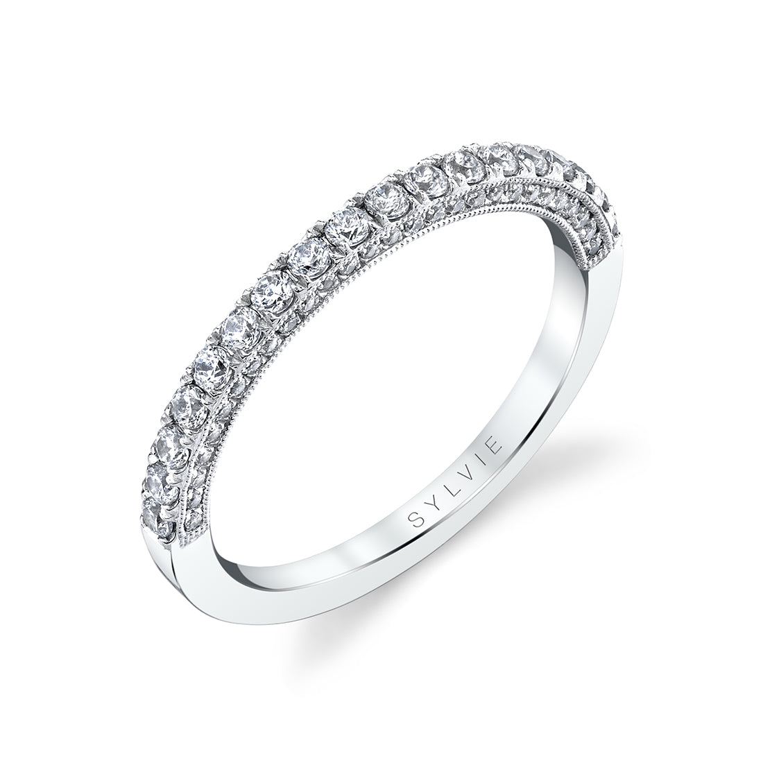 Wedding Band with Diamonds on the Side