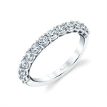 Wide Band Shared Prong Wedding Band