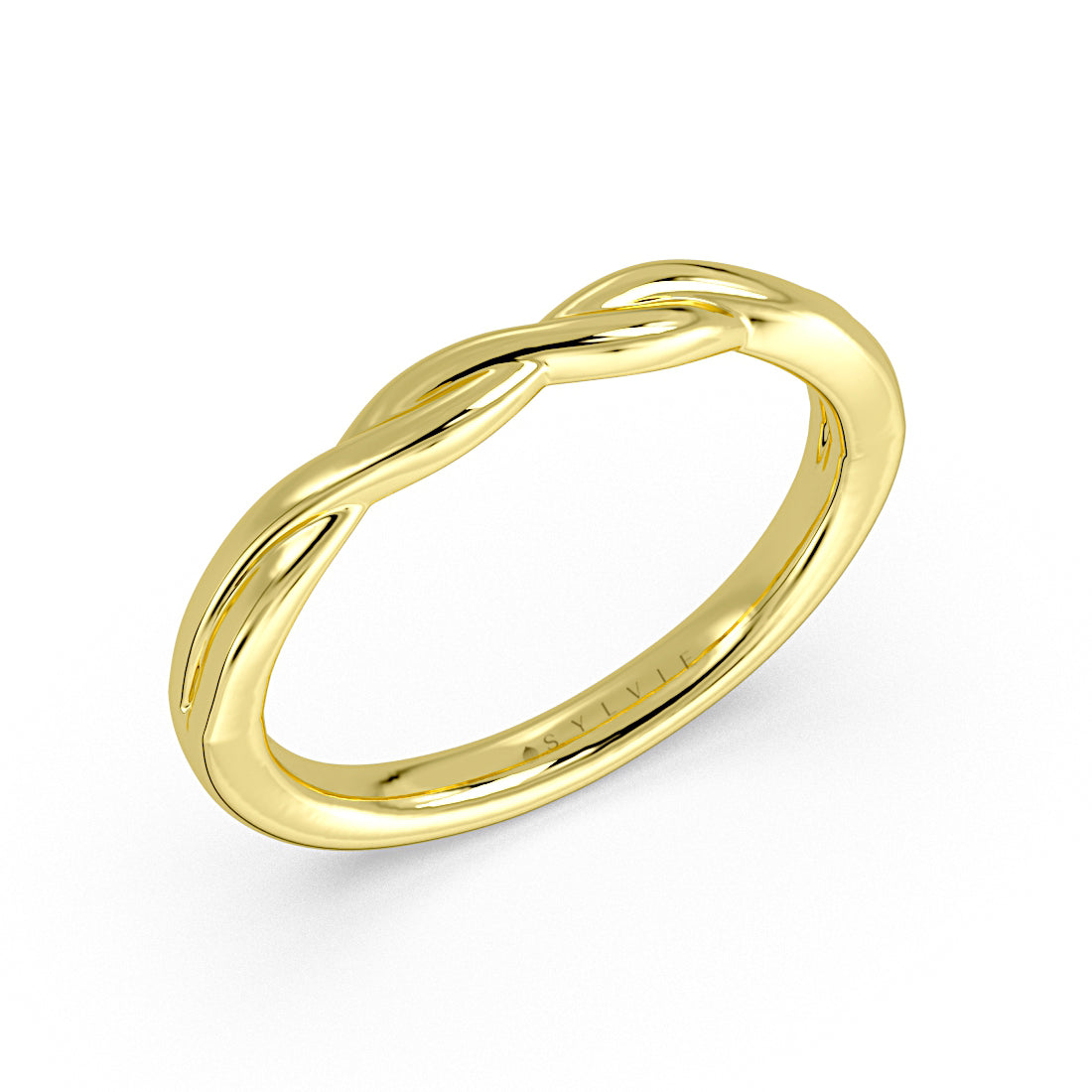 High Polish Spiral Wedding Ring
