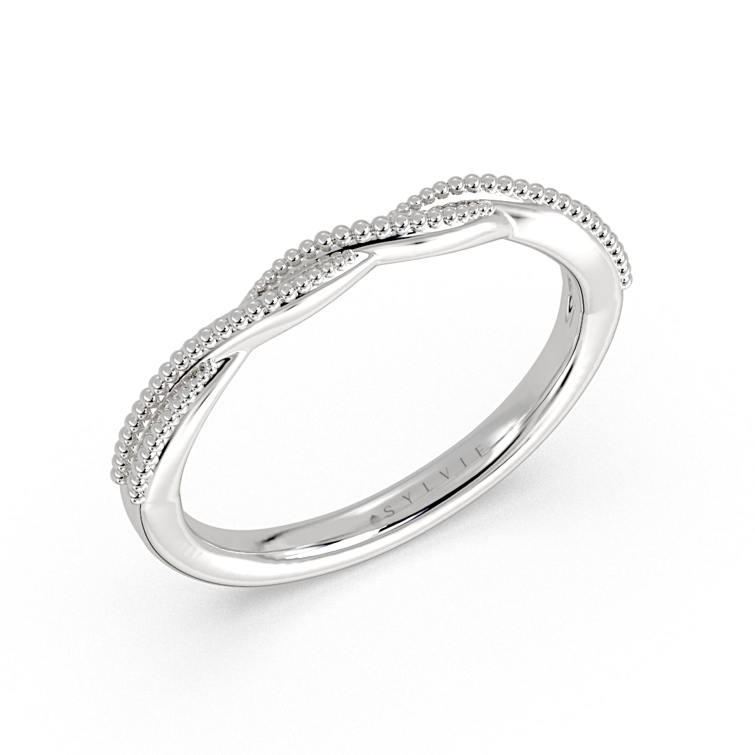 Spiral Milgrain Wedding Ring