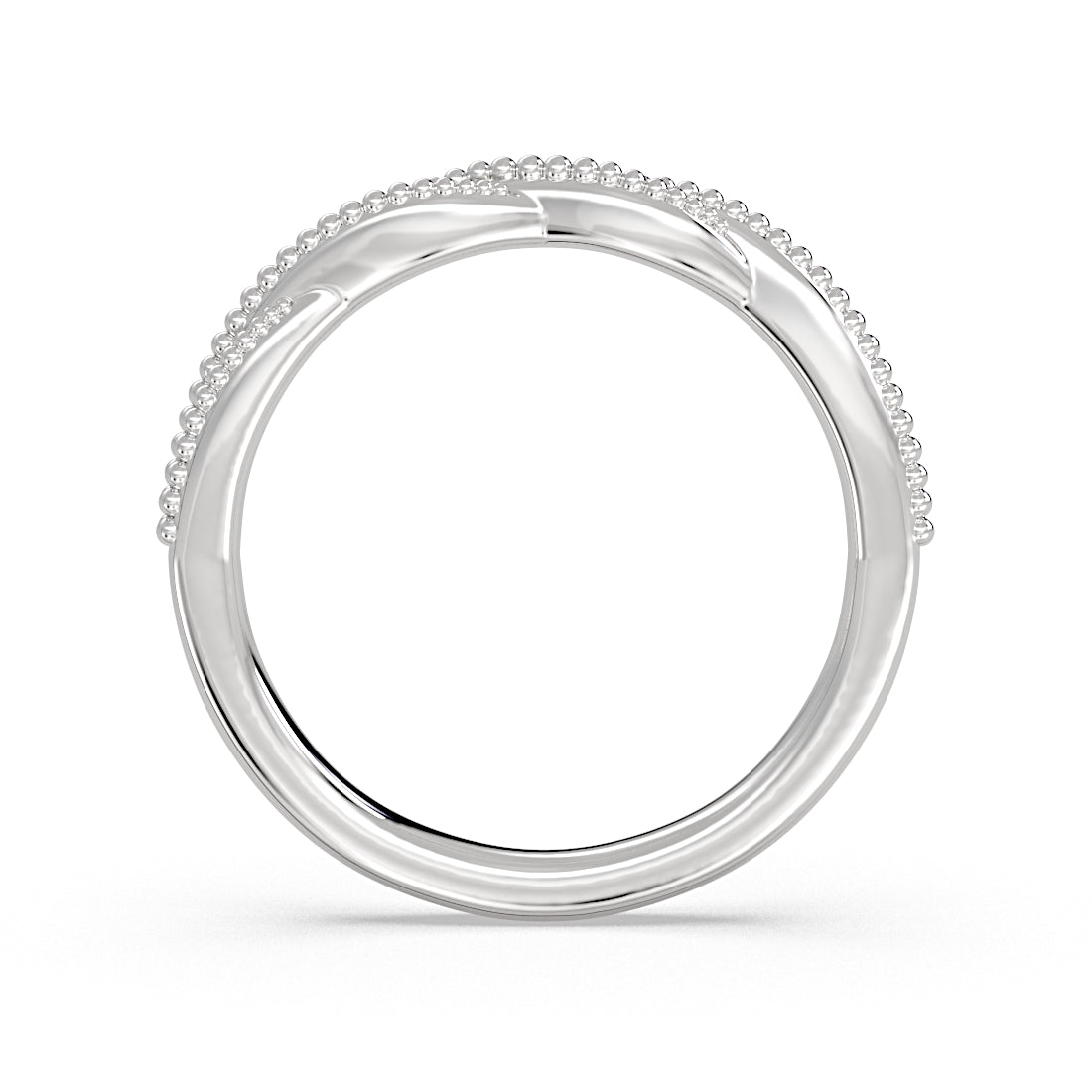 Spiral Milgrain Wedding Ring