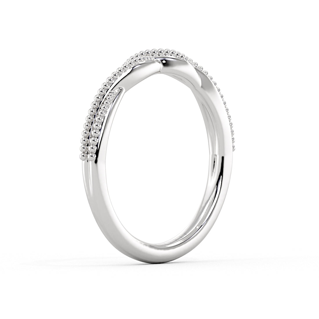Spiral Milgrain Wedding Ring