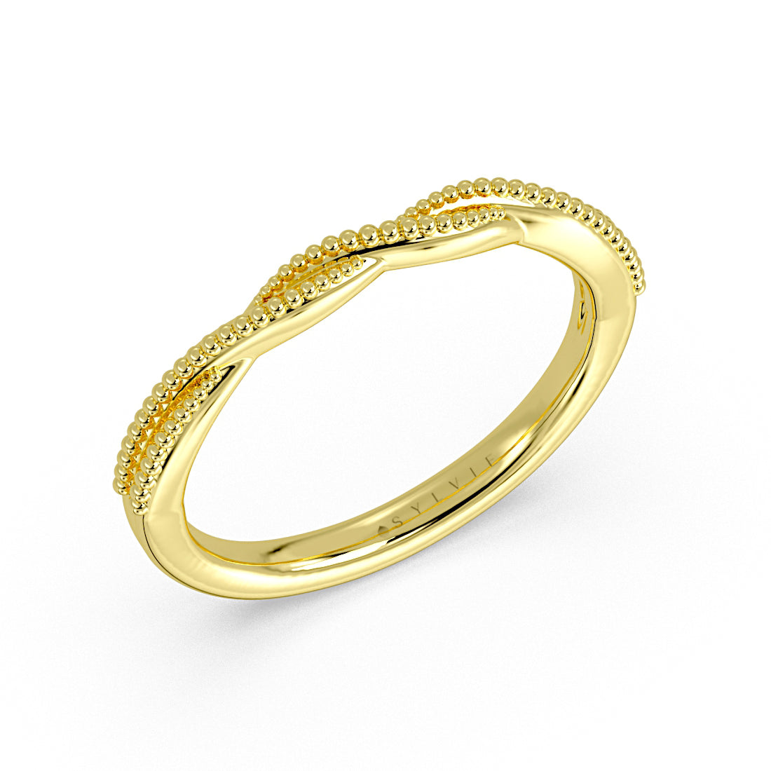 Spiral Milgrain Wedding Ring