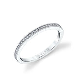 Thin Channel Set Wedding Band