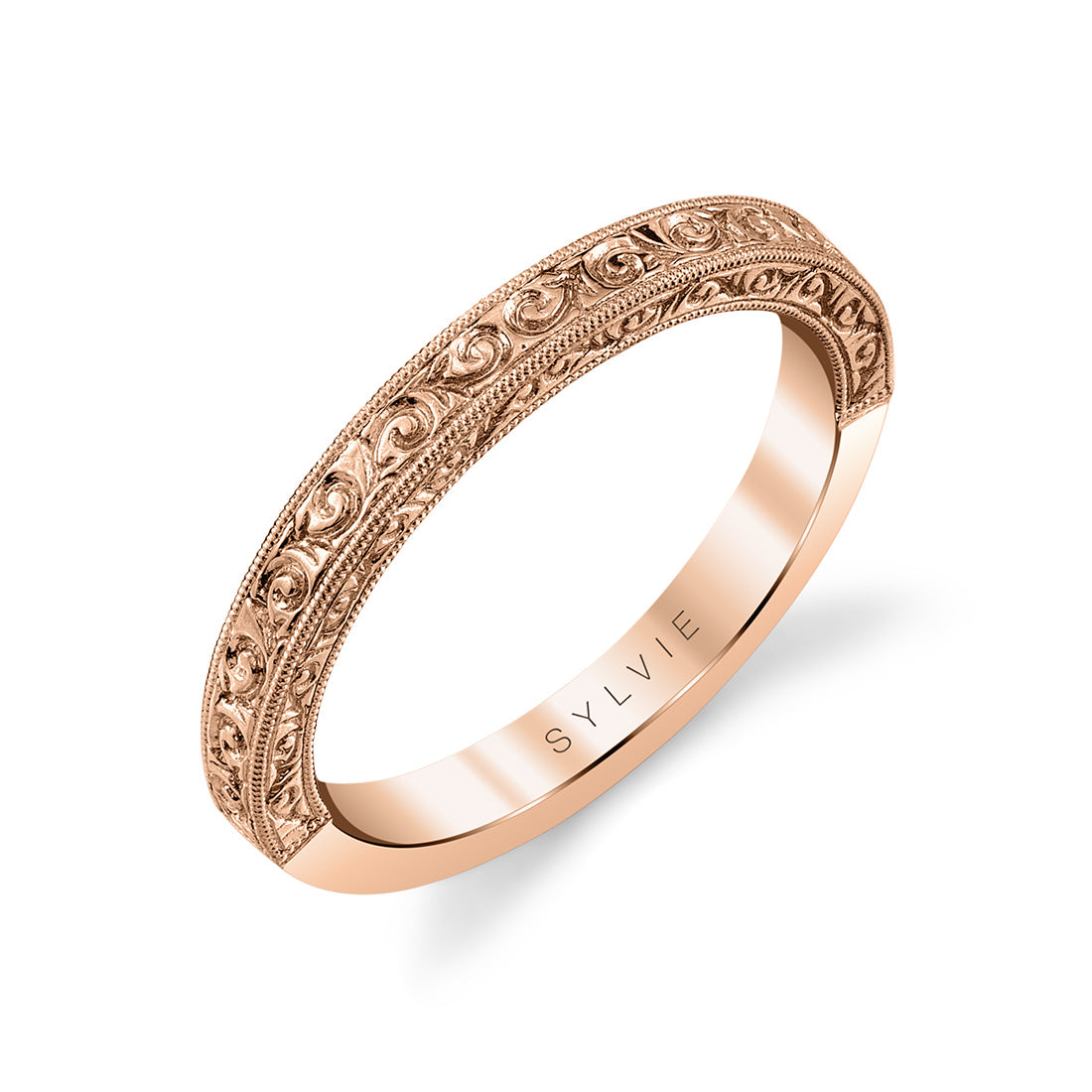 Vintage Engraved Wedding Ring - Alexa