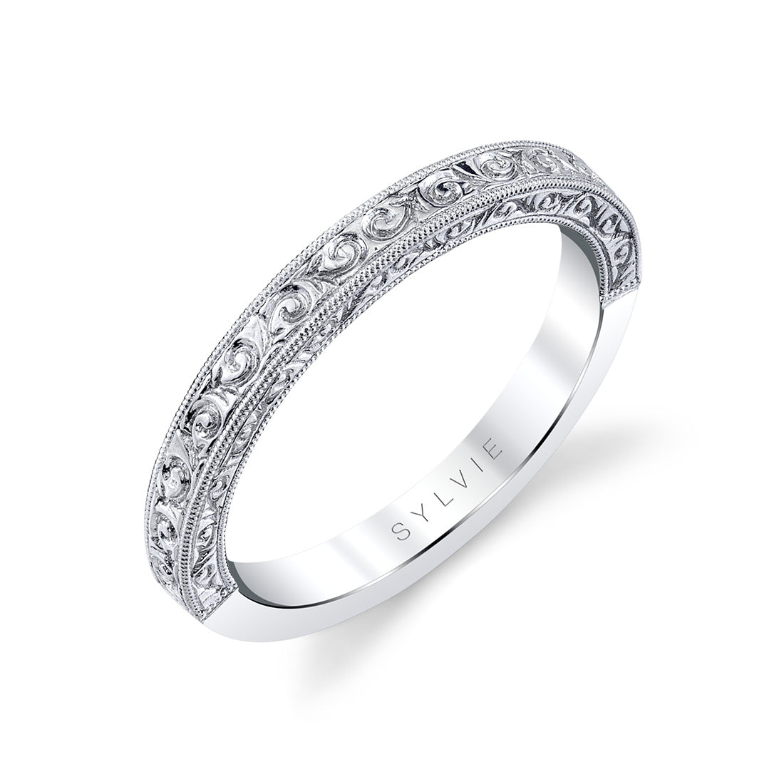Vintage Engraved Wedding Ring - Alexa