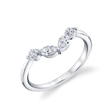 Diamond Curved Wedding Band - Alina