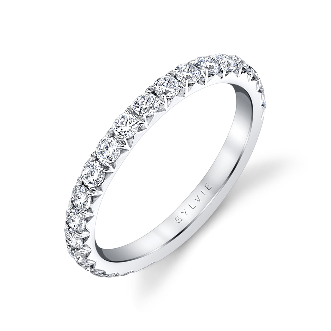 Wide Pave Wedding Band - Capri