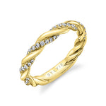 Diamond and Gold Spiral Wedding Band - Cassidy