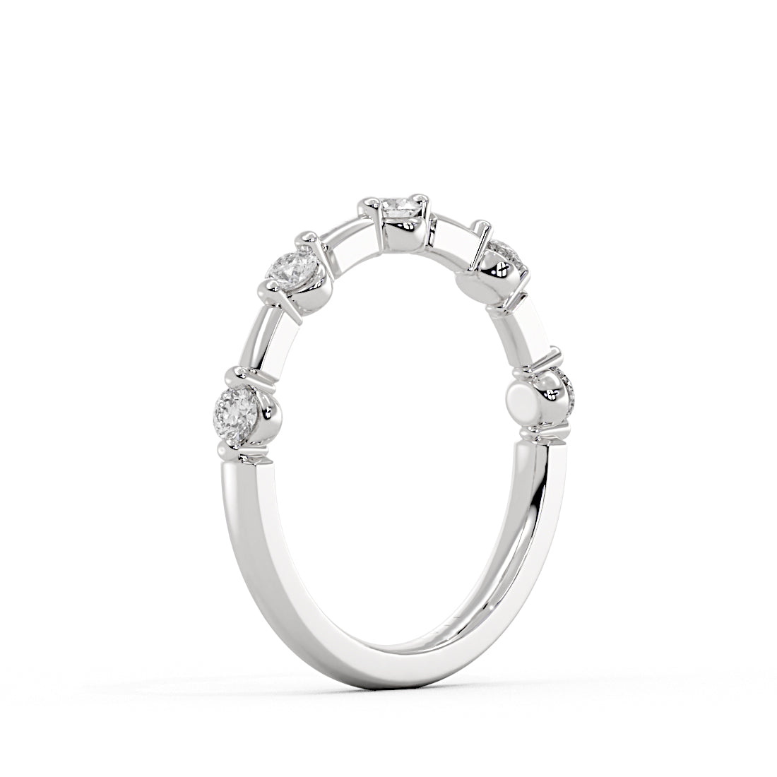Spaced Diamond Wedding Ring