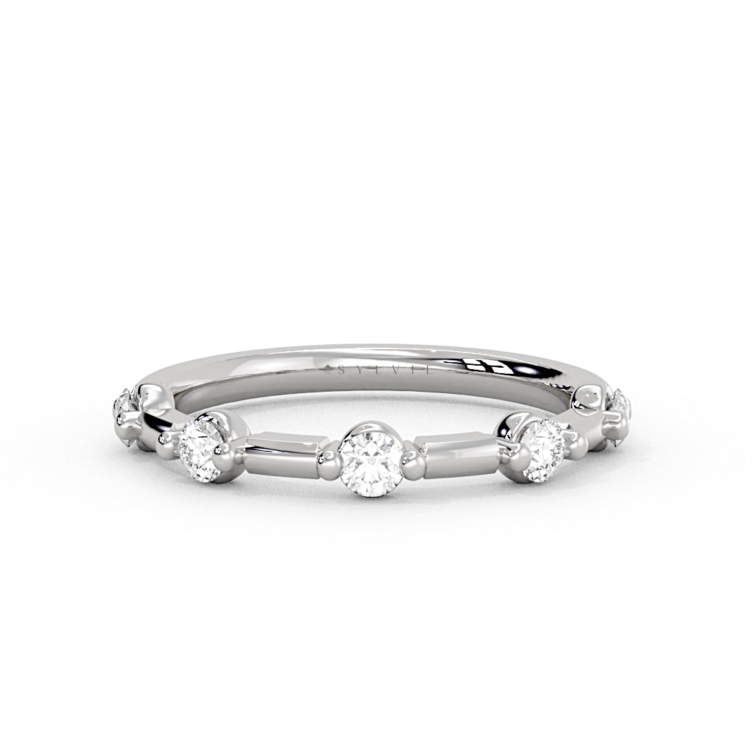 Spaced Diamond Wedding Ring