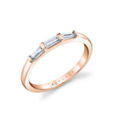 Three Stone Bar Set Baguette Wedding Band - Nicolette