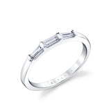 Three Stone Bar Set Baguette Wedding Band - Nicolette