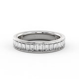 Auravie Channel Set Emerald Diamond Wedding Ring