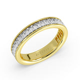 Auravie Channel Set Emerald Diamond Wedding Ring