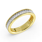 Auravie Channel Set Emerald Diamond Wedding Ring