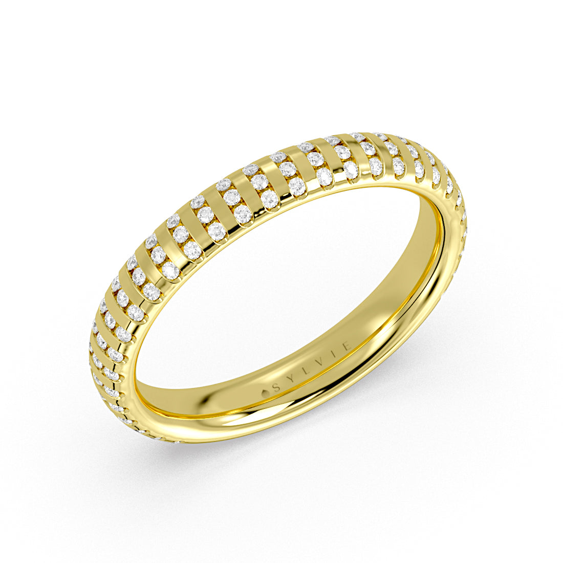 Auravie Flush Set Diamond Wedding Ring - Fallon