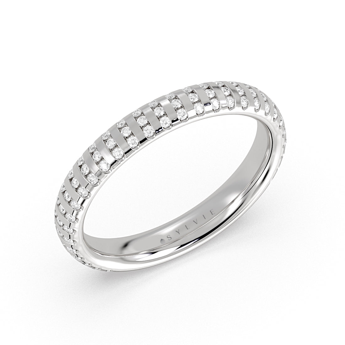 Auravie Flush Set Diamond Wedding Ring - Fallon
