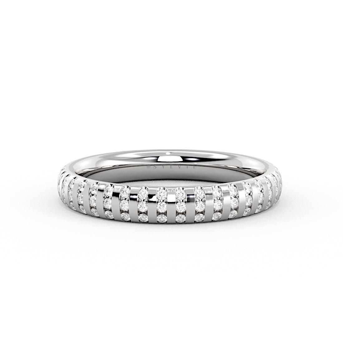 Auravie Flush Set Diamond Wedding Ring - Fallon