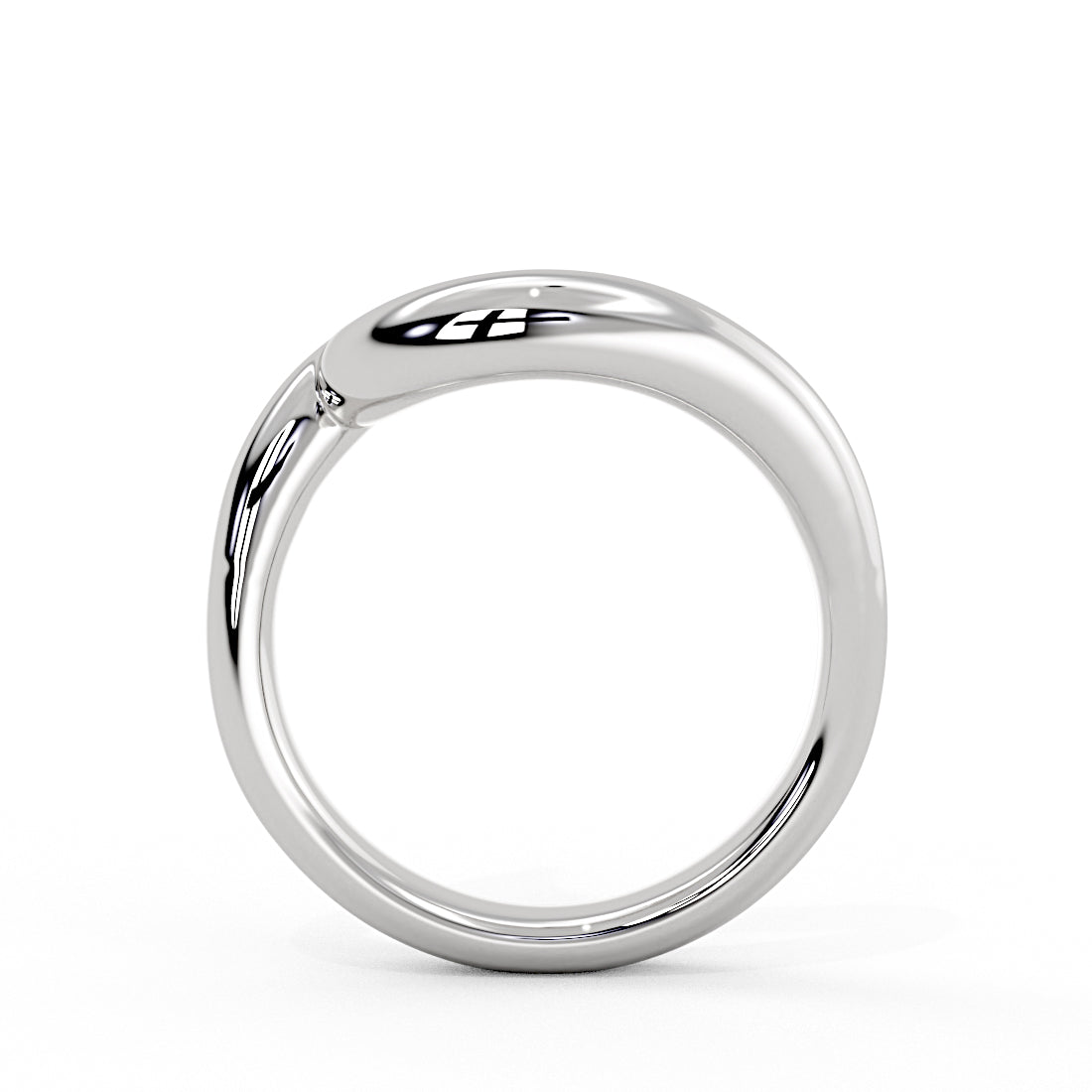 Auravie Curved Solitaire Wedding Ring - Lyric
