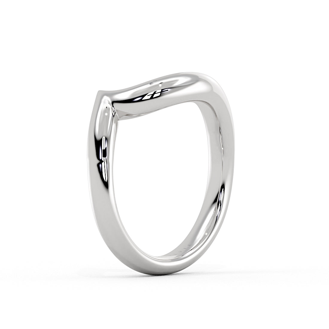 Auravie Curved Solitaire Wedding Ring - Lyric