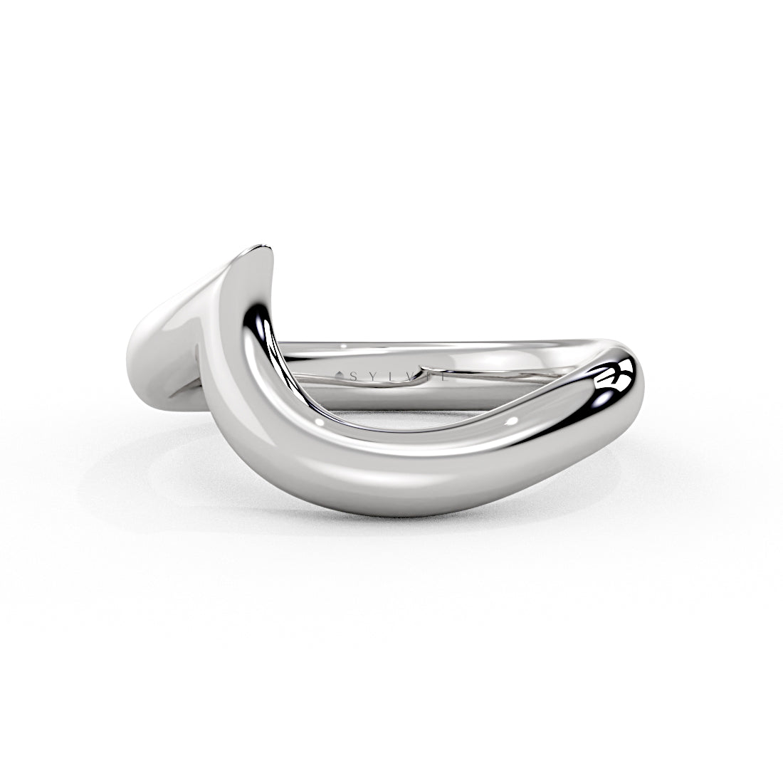 Auravie Curved Solitaire Wedding Ring - Lyric