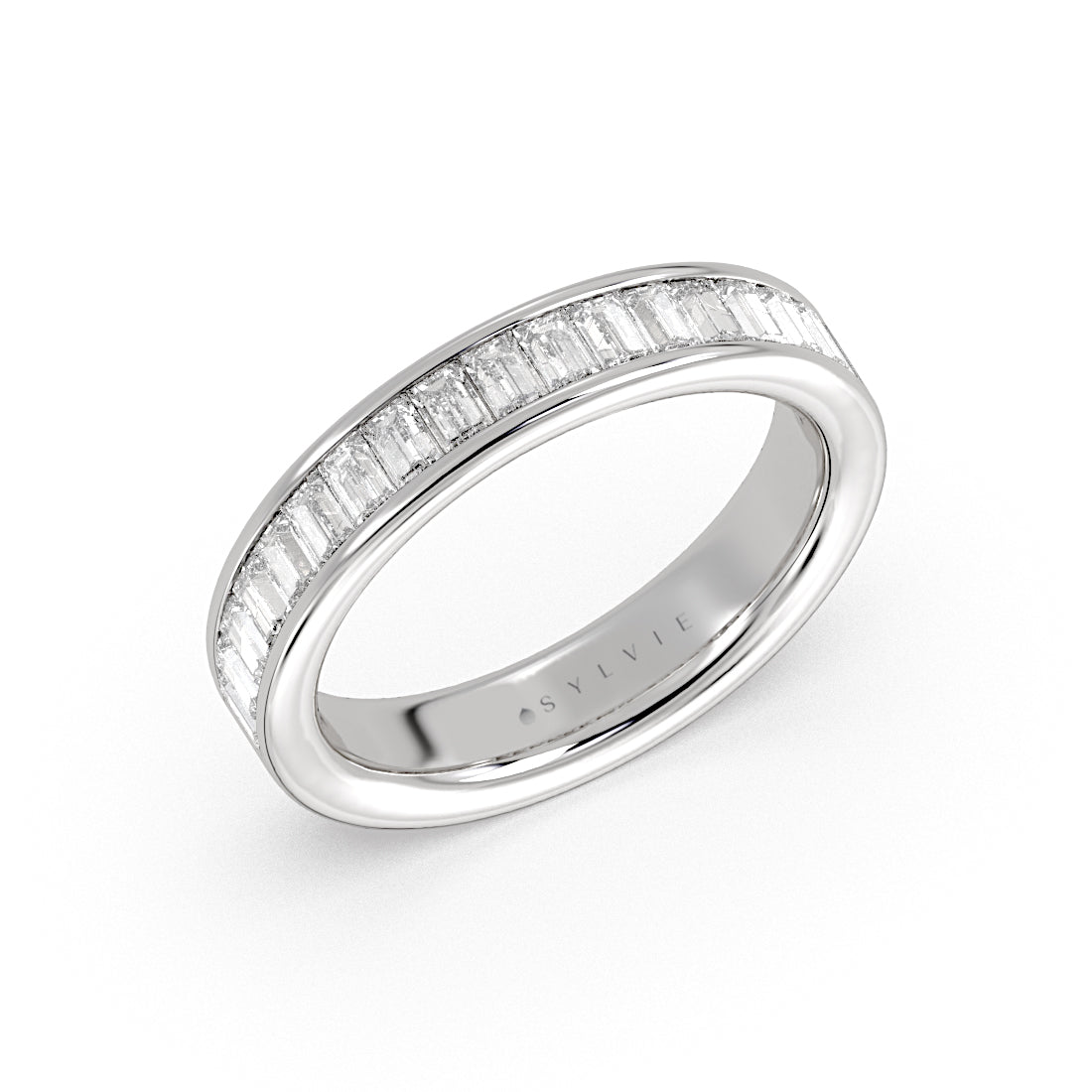 Channel Set Baguette Wedding Ring - Simone