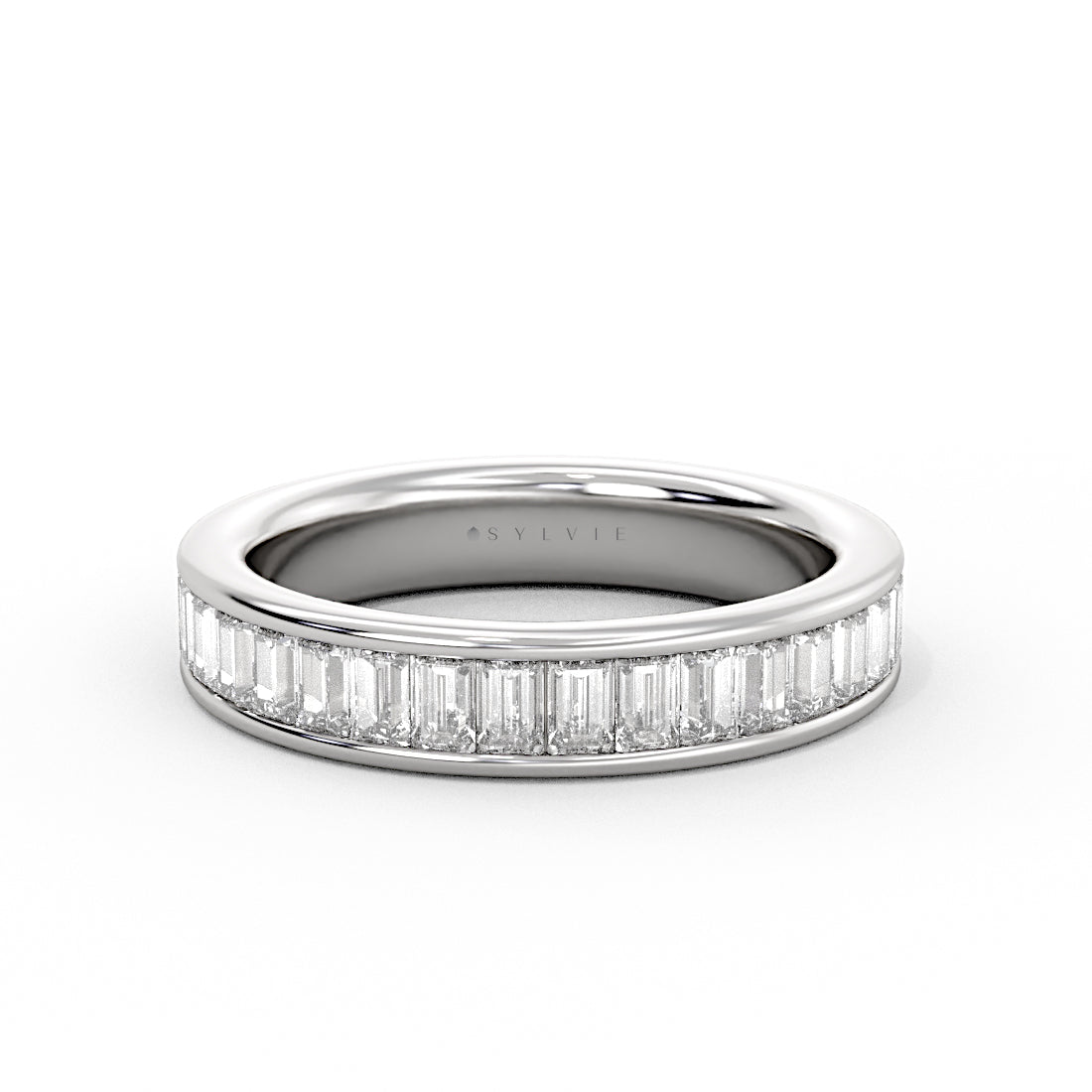 Channel Set Baguette Wedding Ring - Simone